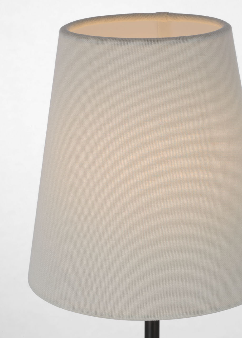 Bryant 27" Adjustable Cordless Table Lamp | Bronze and Hand-Rubbed Antique Brass | Linen Shade