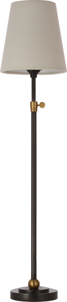 Bryant 27" Adjustable Cordless Table Lamp | Bronze and Hand-Rubbed Antique Brass | Linen Shade