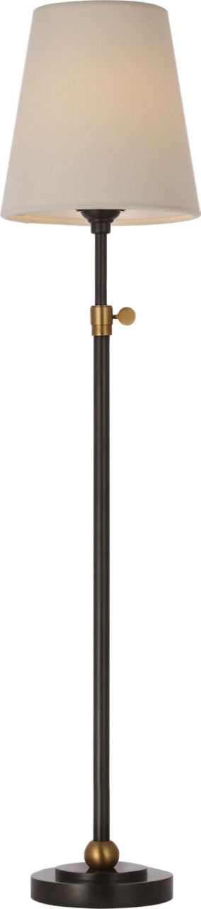 Bryant 27" Adjustable Cordless Table Lamp | Bronze and Hand-Rubbed Antique Brass | Linen Shade