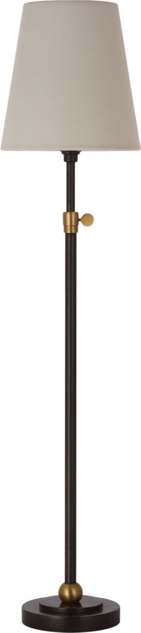 Bryant 27" Adjustable Cordless Table Lamp | Bronze and Hand-Rubbed Antique Brass | Linen Shade