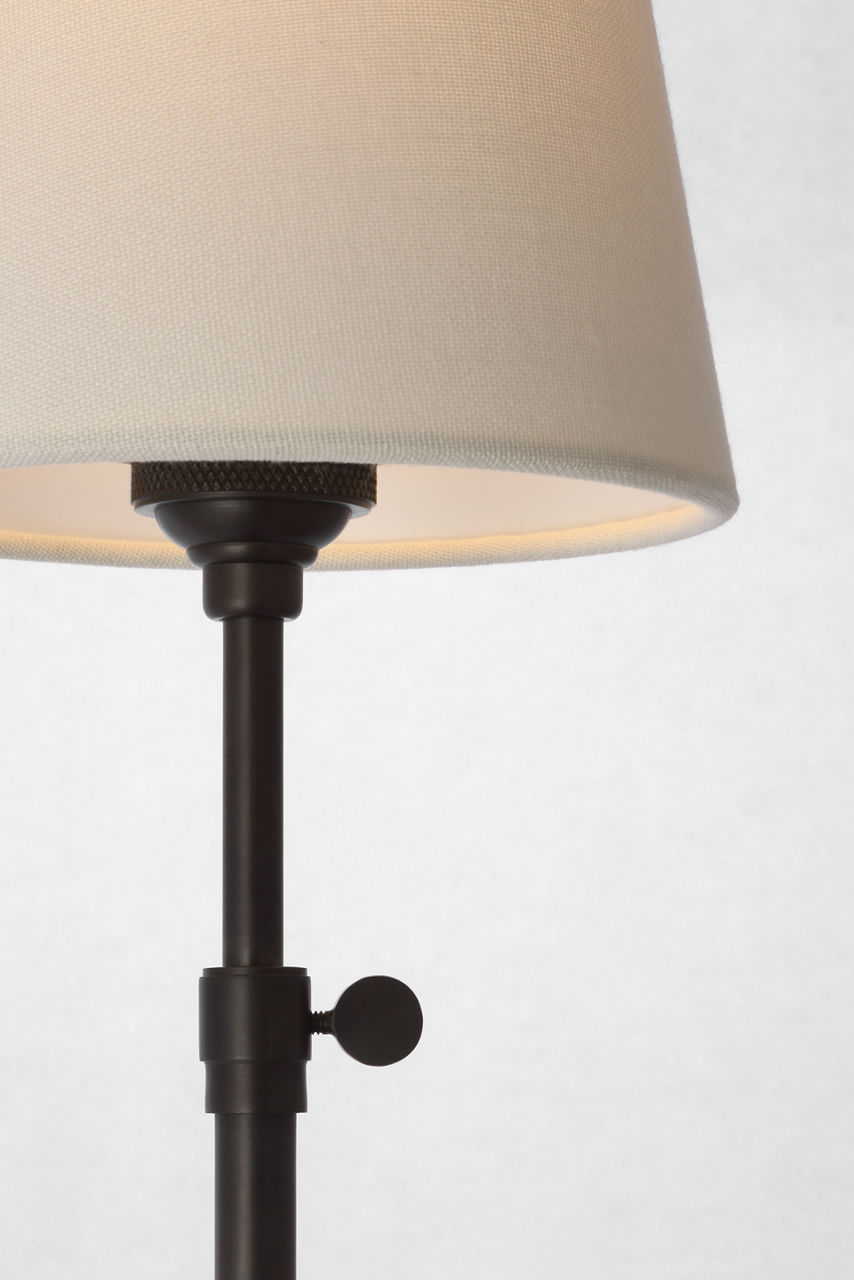 Bryant 27" Adjustable Cordless Table Lamp | Bronze | Linen Shade