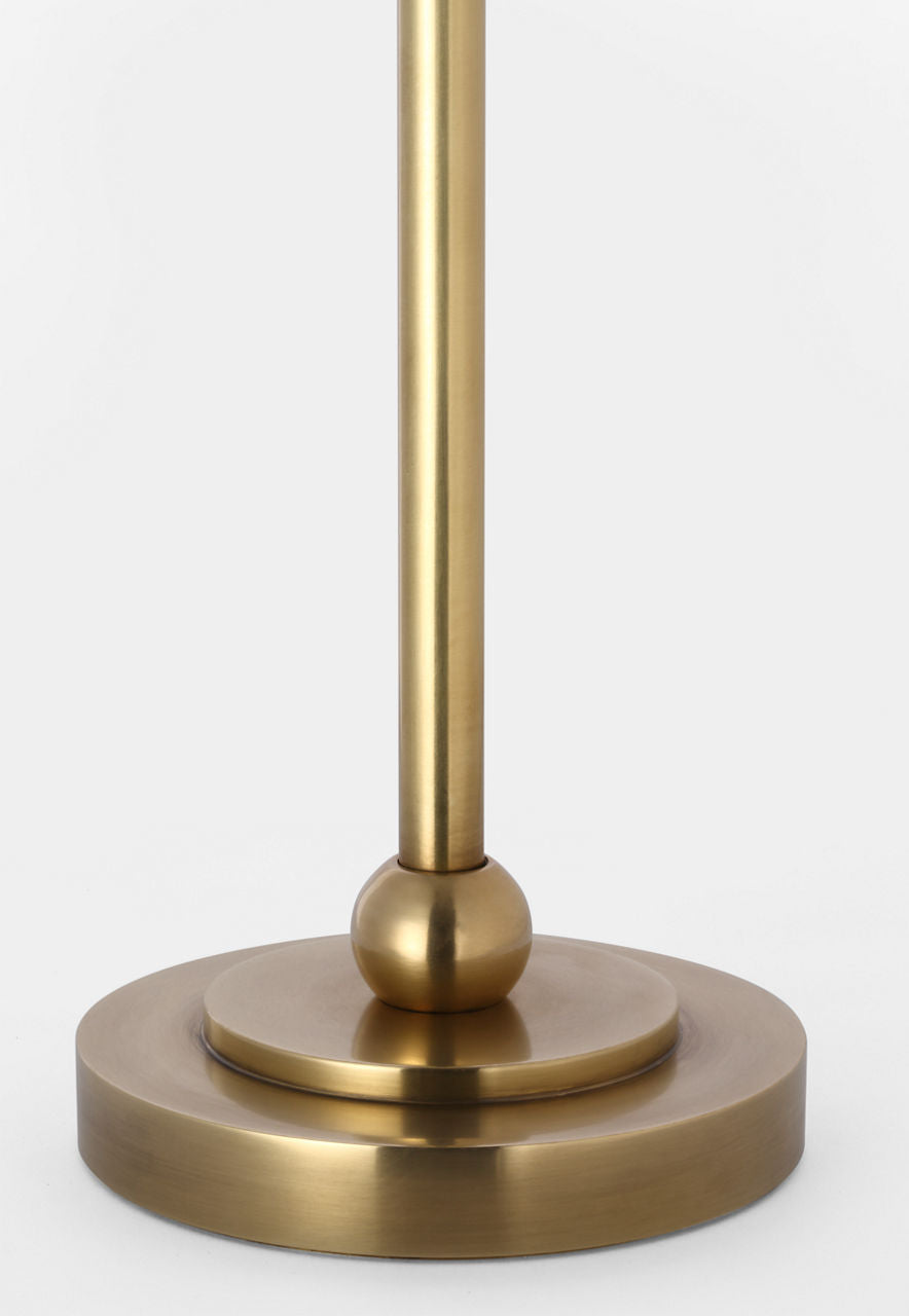 Bryant 27" Adjustable Cordless Table Lamp | Hand-Rubbed Antique Brass | Linen Shade