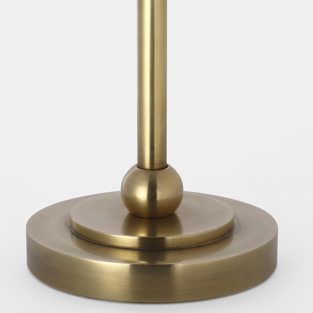 Bryant 27" Adjustable Cordless Table Lamp | Hand-Rubbed Antique Brass | Linen Shade