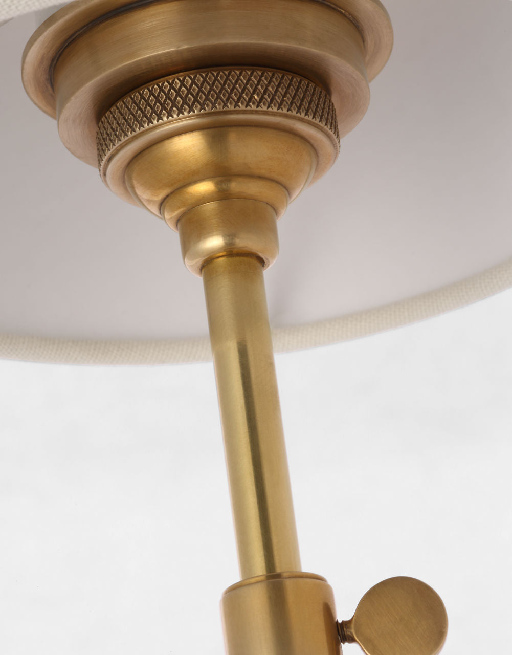 Bryant 27" Adjustable Cordless Table Lamp | Hand-Rubbed Antique Brass | Linen Shade