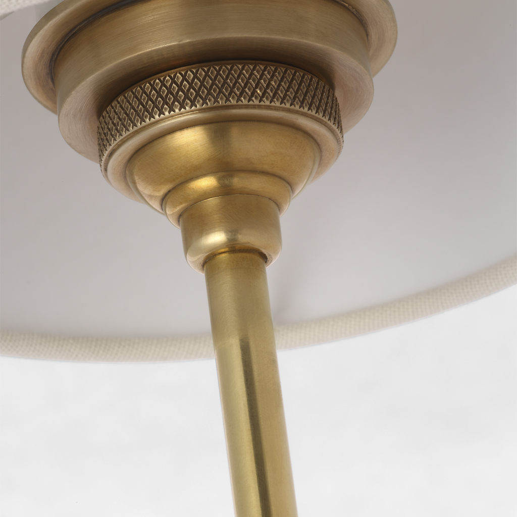 Bryant 27" Adjustable Cordless Table Lamp | Hand-Rubbed Antique Brass | Linen Shade