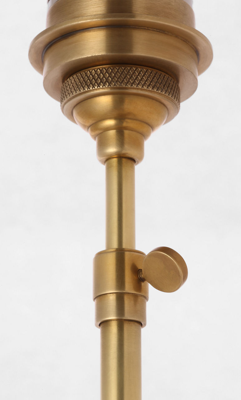 Bryant 27" Adjustable Cordless Table Lamp | Hand-Rubbed Antique Brass | Linen Shade