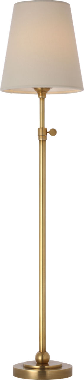 Bryant 27" Adjustable Cordless Table Lamp | Hand-Rubbed Antique Brass | Linen Shade