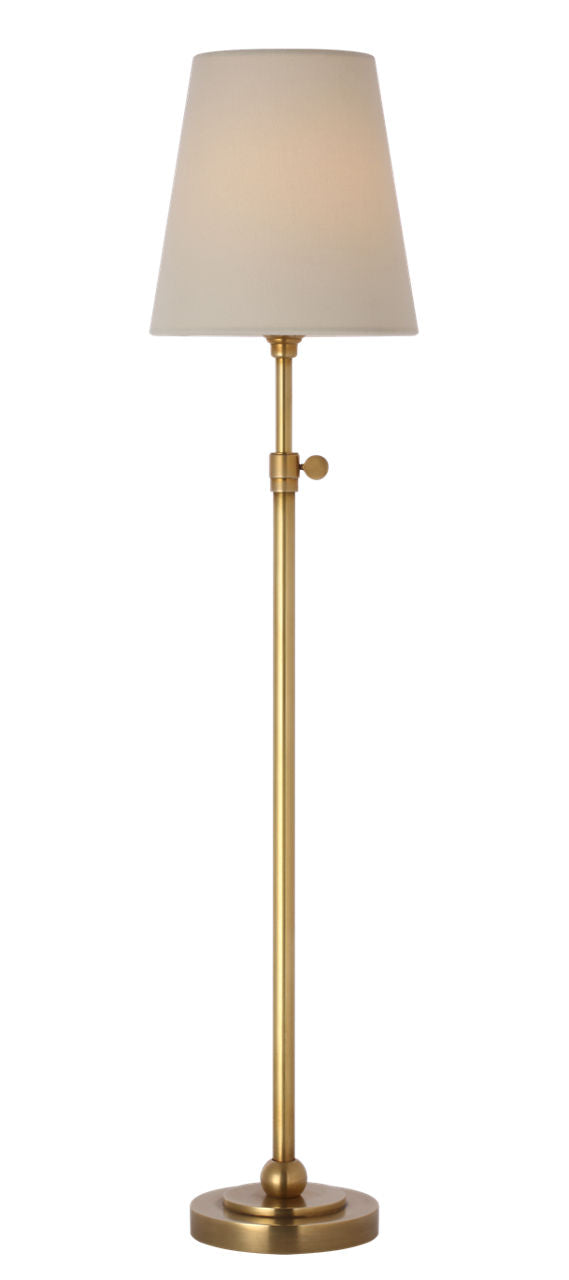 Bryant 27" Adjustable Cordless Table Lamp | Hand-Rubbed Antique Brass | Linen Shade