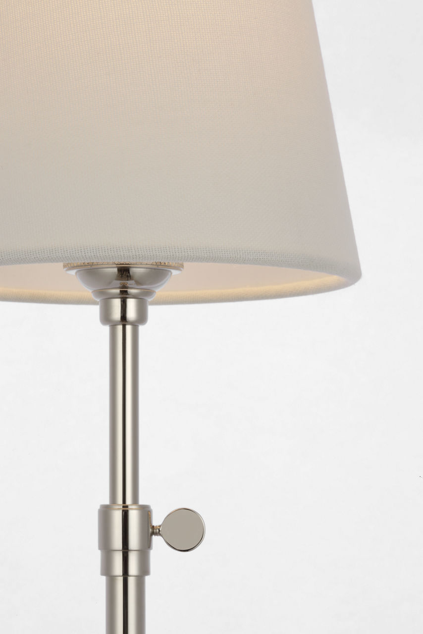 Bryant 27" Adjustable Cordless Table Lamp | Polished Nickel | Linen Shade
