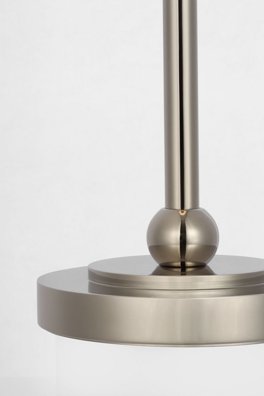 Bryant 27" Adjustable Cordless Table Lamp | Polished Nickel | Linen Shade