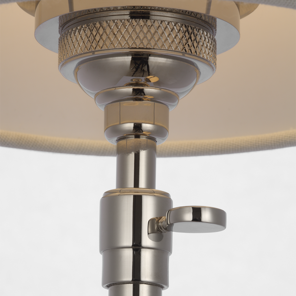 Bryant 27" Adjustable Cordless Table Lamp | Polished Nickel | Linen Shade
