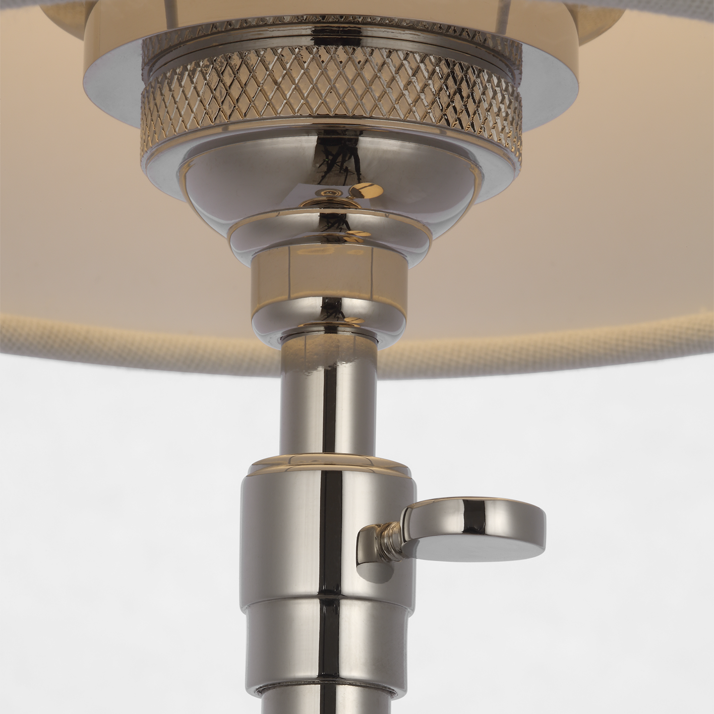 Bryant 27" Adjustable Cordless Table Lamp | Polished Nickel | Linen Shade