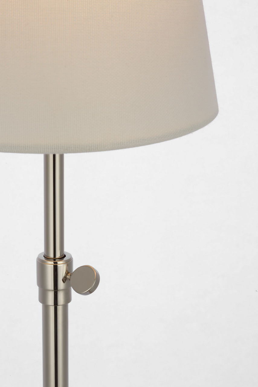 Bryant 27" Adjustable Cordless Table Lamp | Polished Nickel | Linen Shade