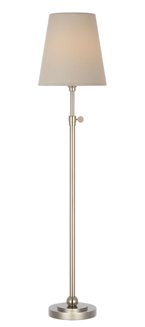 Bryant 27" Adjustable Cordless Table Lamp | Polished Nickel | Linen Shade