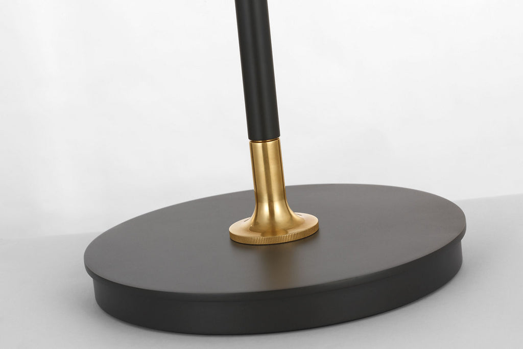 Oso 25" Arc Table Lamp | Modern Iron and Hand-Rubbed Antique Brass | Modern Iron Shade