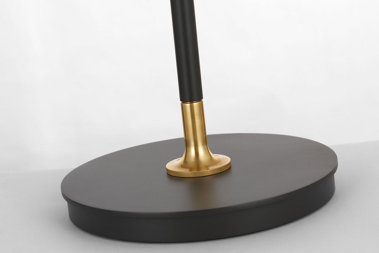 Oso 25" Arc Table Lamp | Modern Iron and Hand-Rubbed Antique Brass | Modern Iron Shade