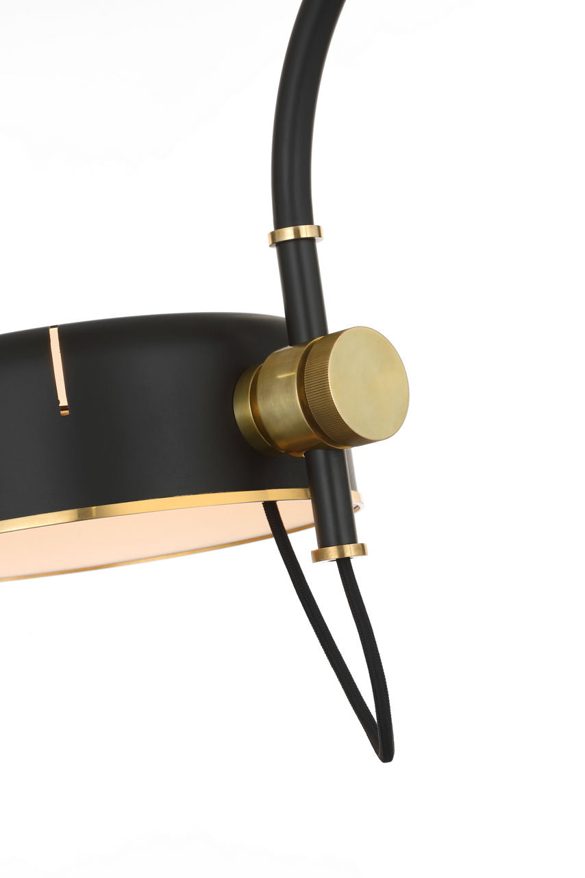 Oso 25" Arc Table Lamp | Modern Iron and Hand-Rubbed Antique Brass | Modern Iron Shade