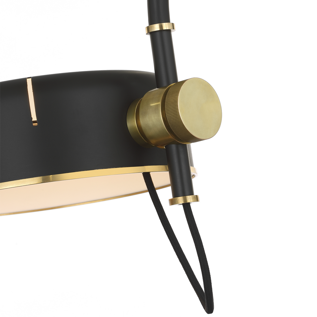 Oso 25" Arc Table Lamp | Modern Iron and Hand-Rubbed Antique Brass | Modern Iron Shade