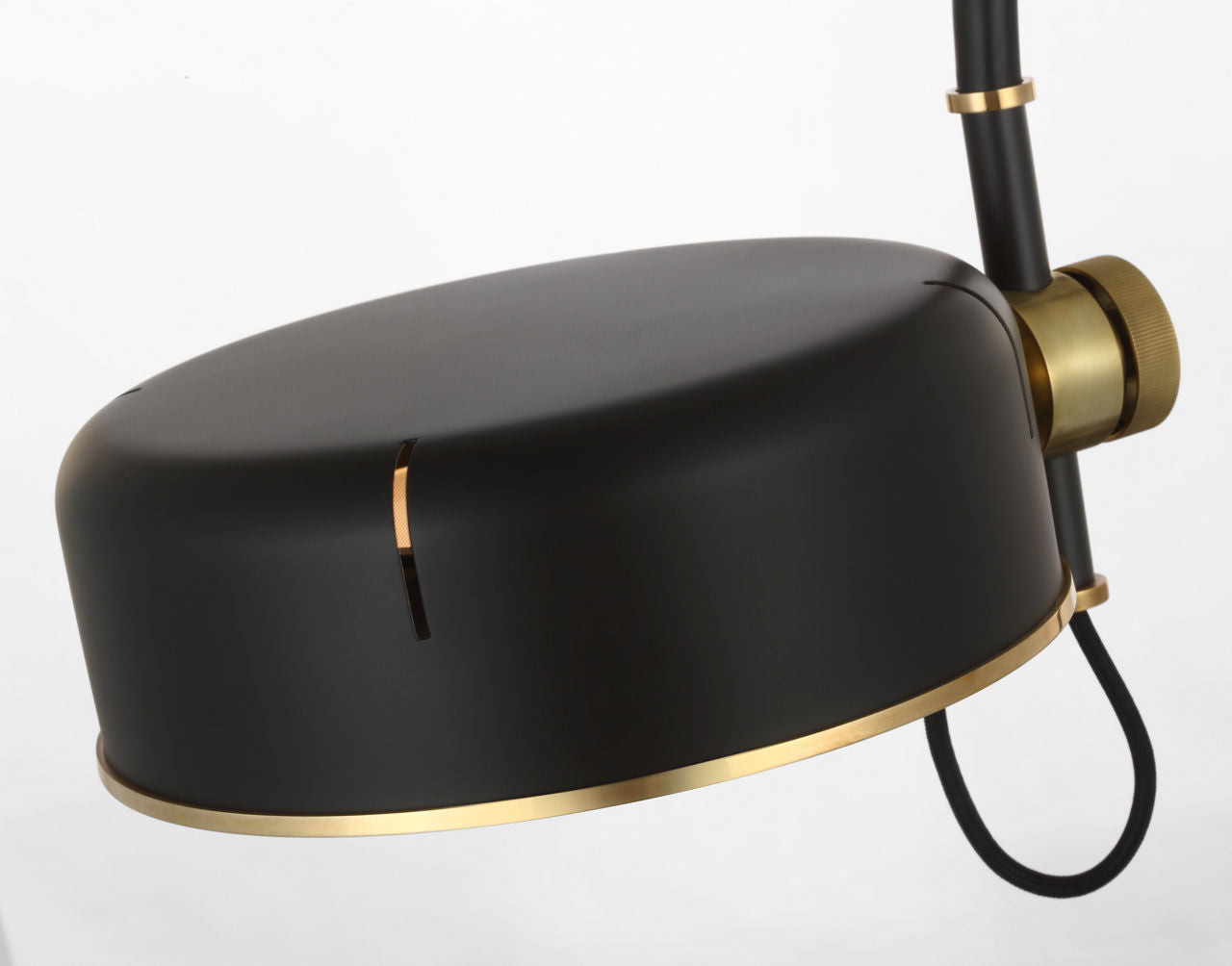 Oso 25" Arc Table Lamp | Modern Iron and Hand-Rubbed Antique Brass | Modern Iron Shade