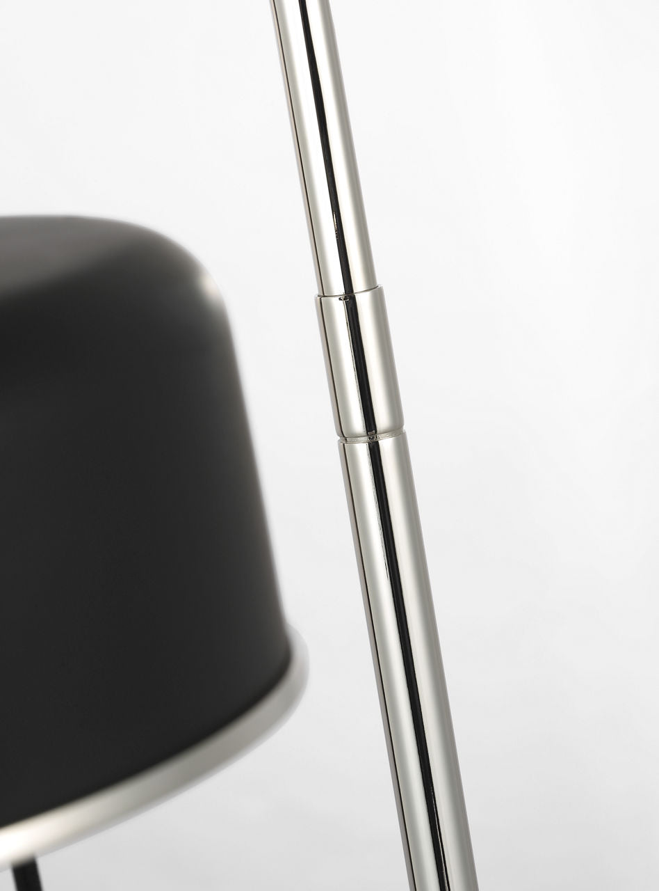 Oso 25" Arc Table Lamp | Polished Nickel | Matte Black Shade