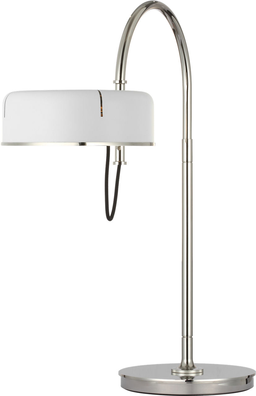 Oso 25" Arc Table Lamp | Polished Nickel | Matte White Shade