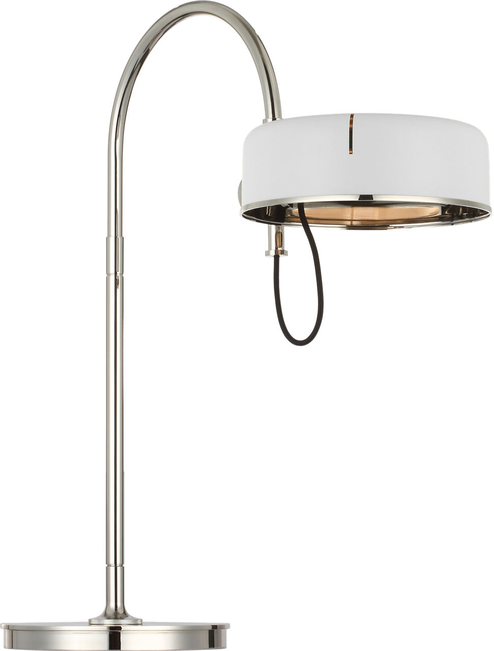 Oso 25" Arc Table Lamp | Polished Nickel | Matte White Shade