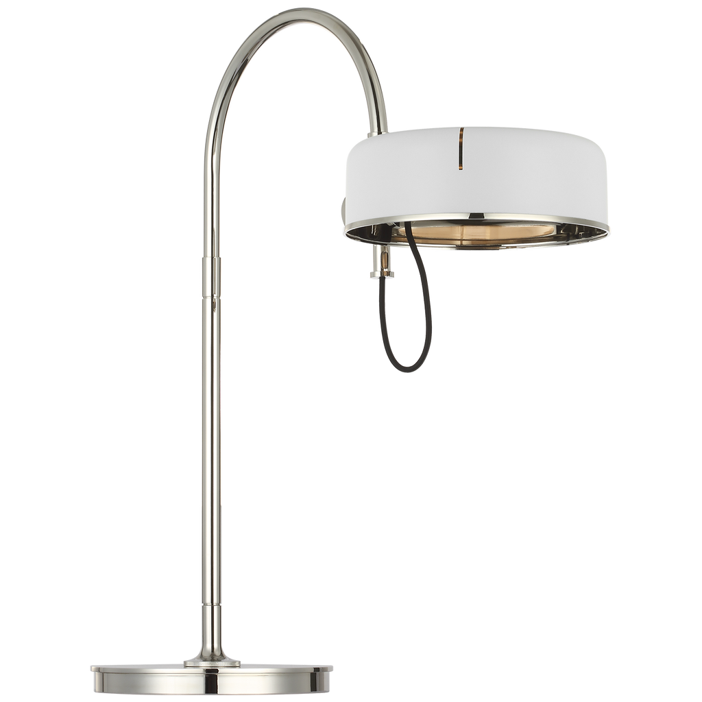 Oso 25" Arc Table Lamp | Polished Nickel | Matte White Shade