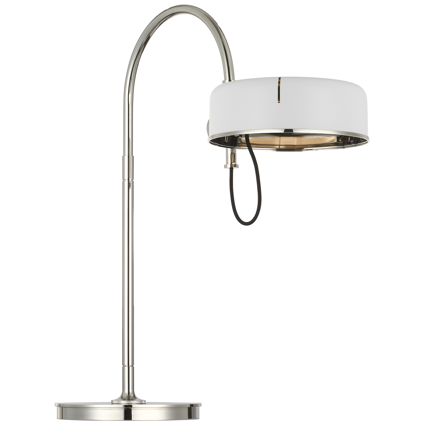Oso 25" Arc Table Lamp | Polished Nickel | Matte White Shade
