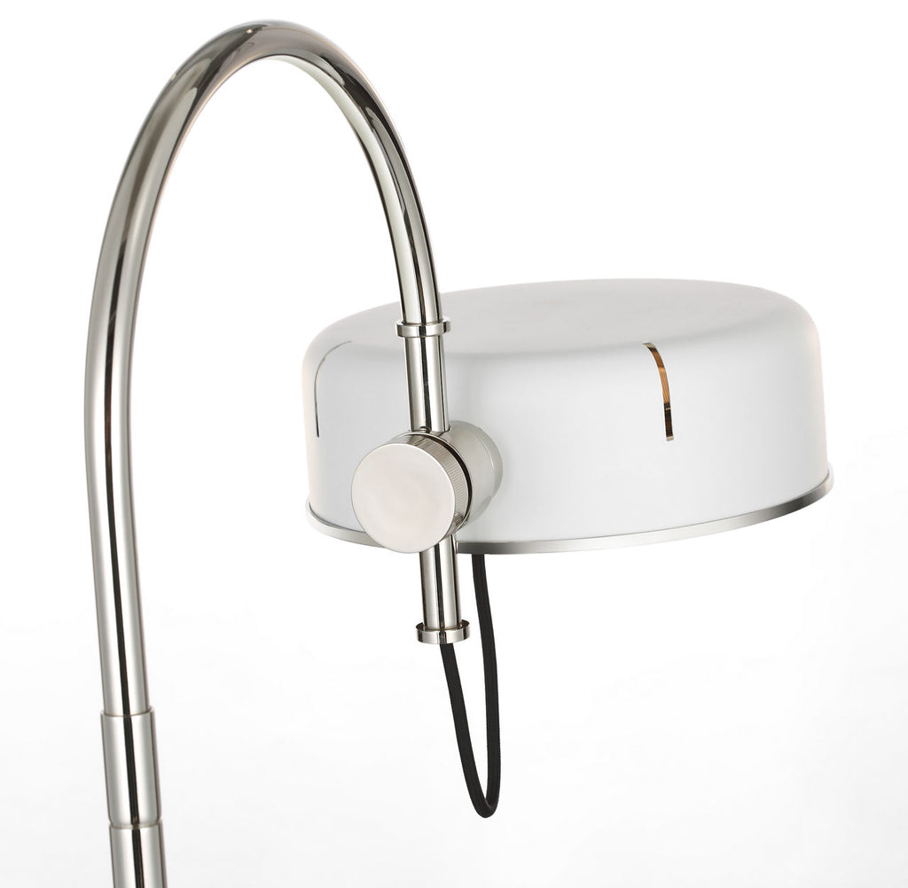 Oso 25" Arc Table Lamp | Polished Nickel | Matte White Shade