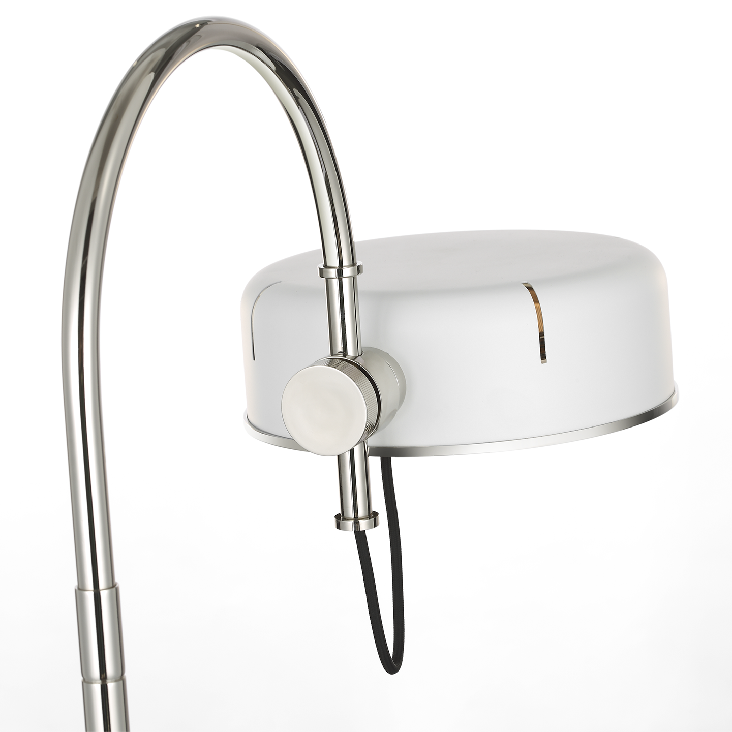 Oso 25" Arc Table Lamp | Polished Nickel | Matte White Shade