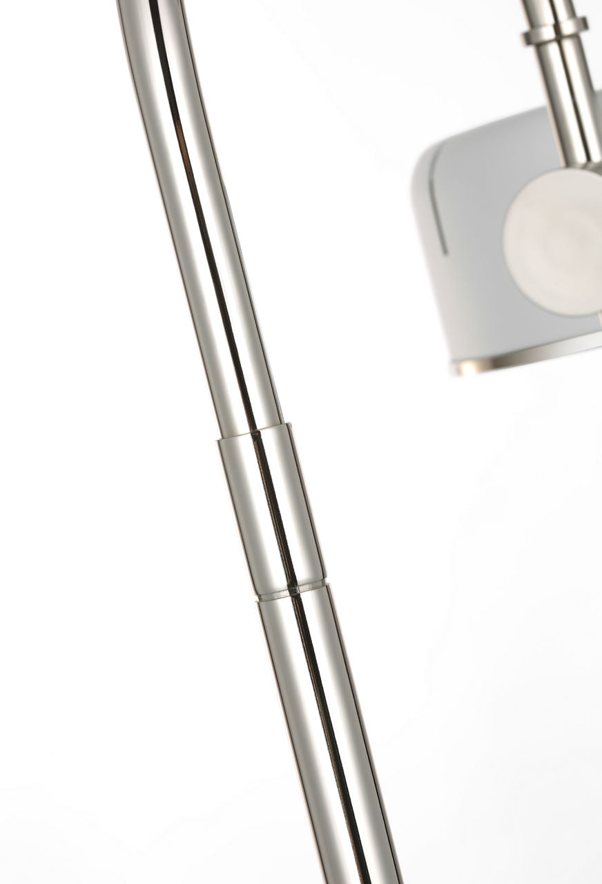 Oso 25" Arc Table Lamp | Polished Nickel | Matte White Shade