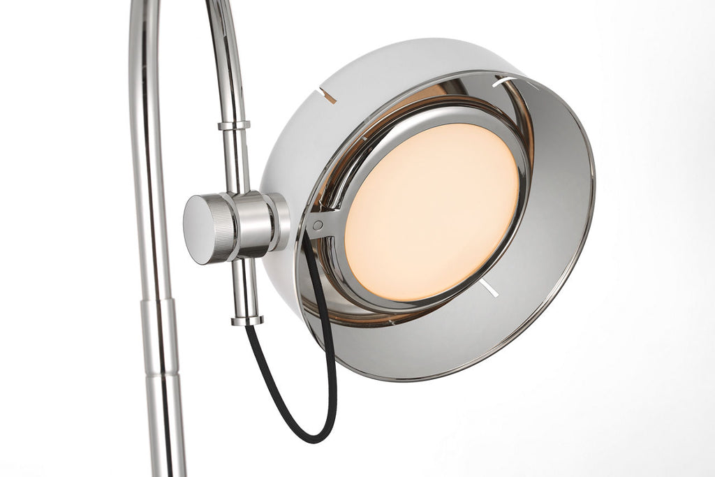 Oso 25" Arc Table Lamp | Polished Nickel | Matte White Shade