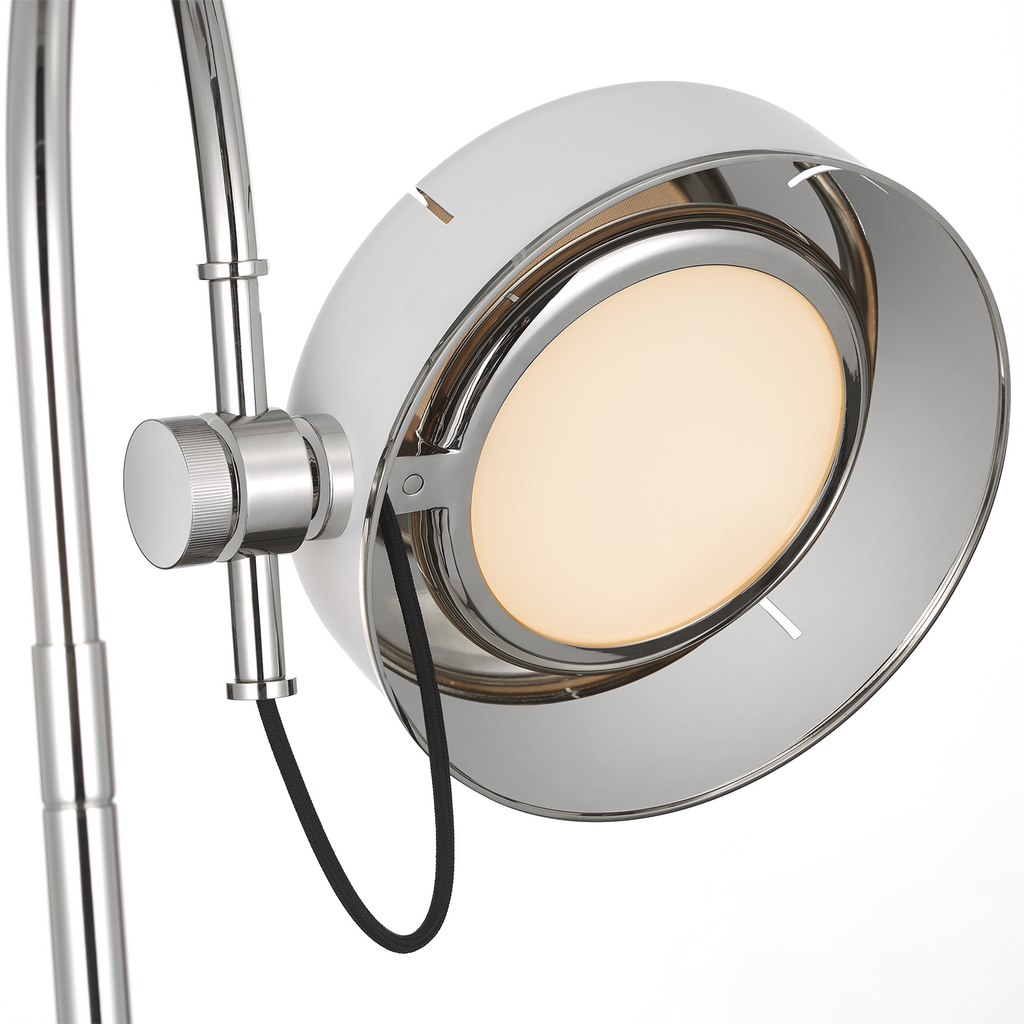 Oso 25" Arc Table Lamp | Polished Nickel | Matte White Shade