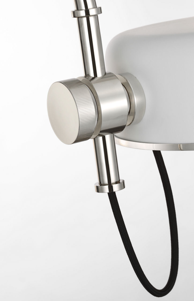 Oso 25" Arc Table Lamp | Polished Nickel | Matte White Shade