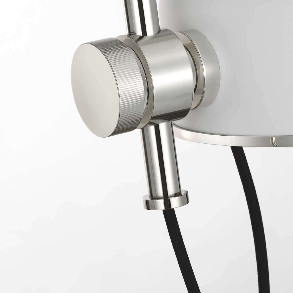 Oso 25" Arc Table Lamp | Polished Nickel | Matte White Shade