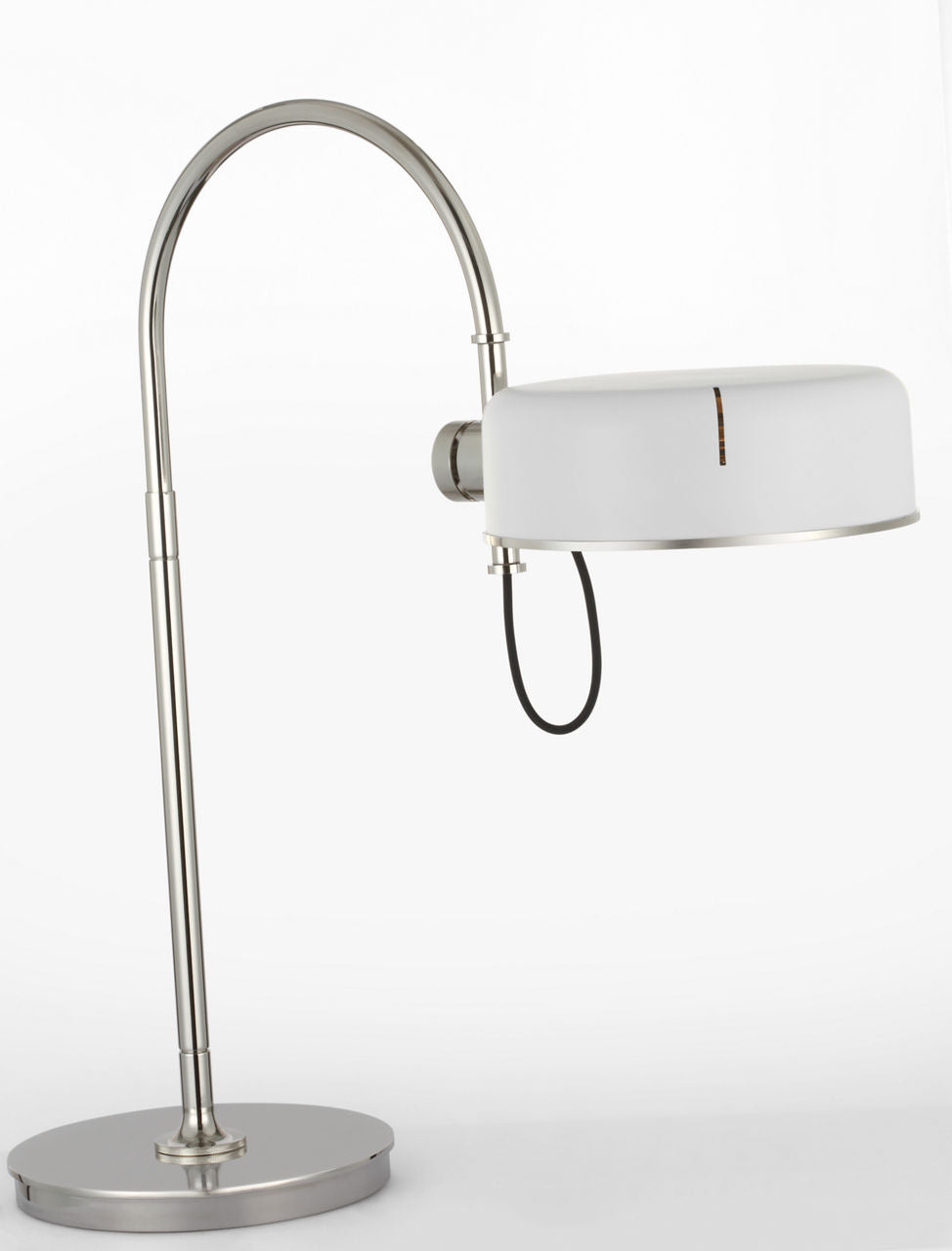 Oso 25" Arc Table Lamp | Polished Nickel | Matte White Shade