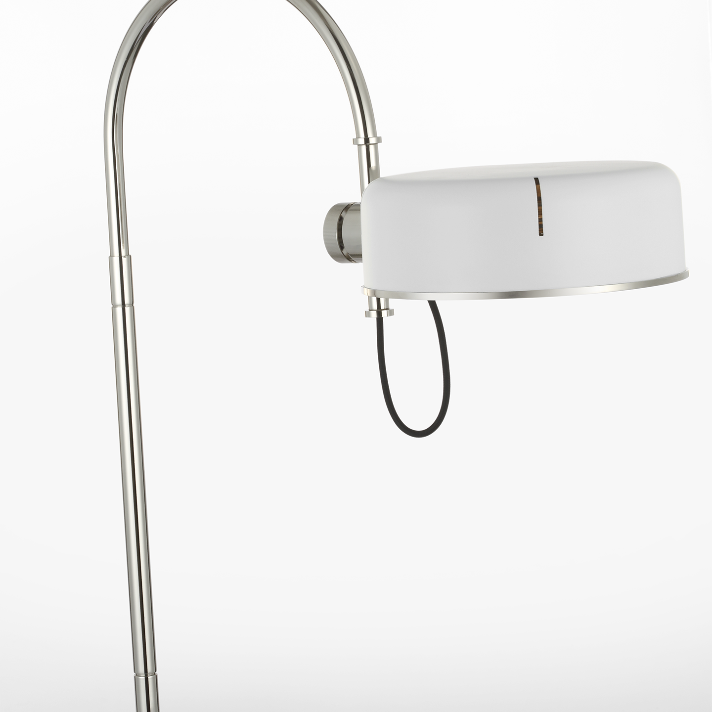 Oso 25" Arc Table Lamp | Polished Nickel | Matte White Shade