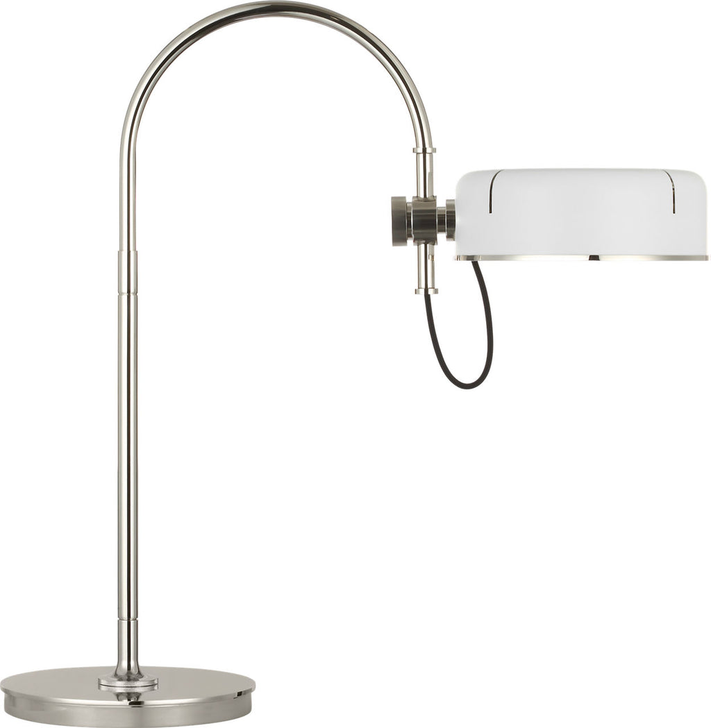 Oso 25" Arc Table Lamp | Polished Nickel | Matte White Shade