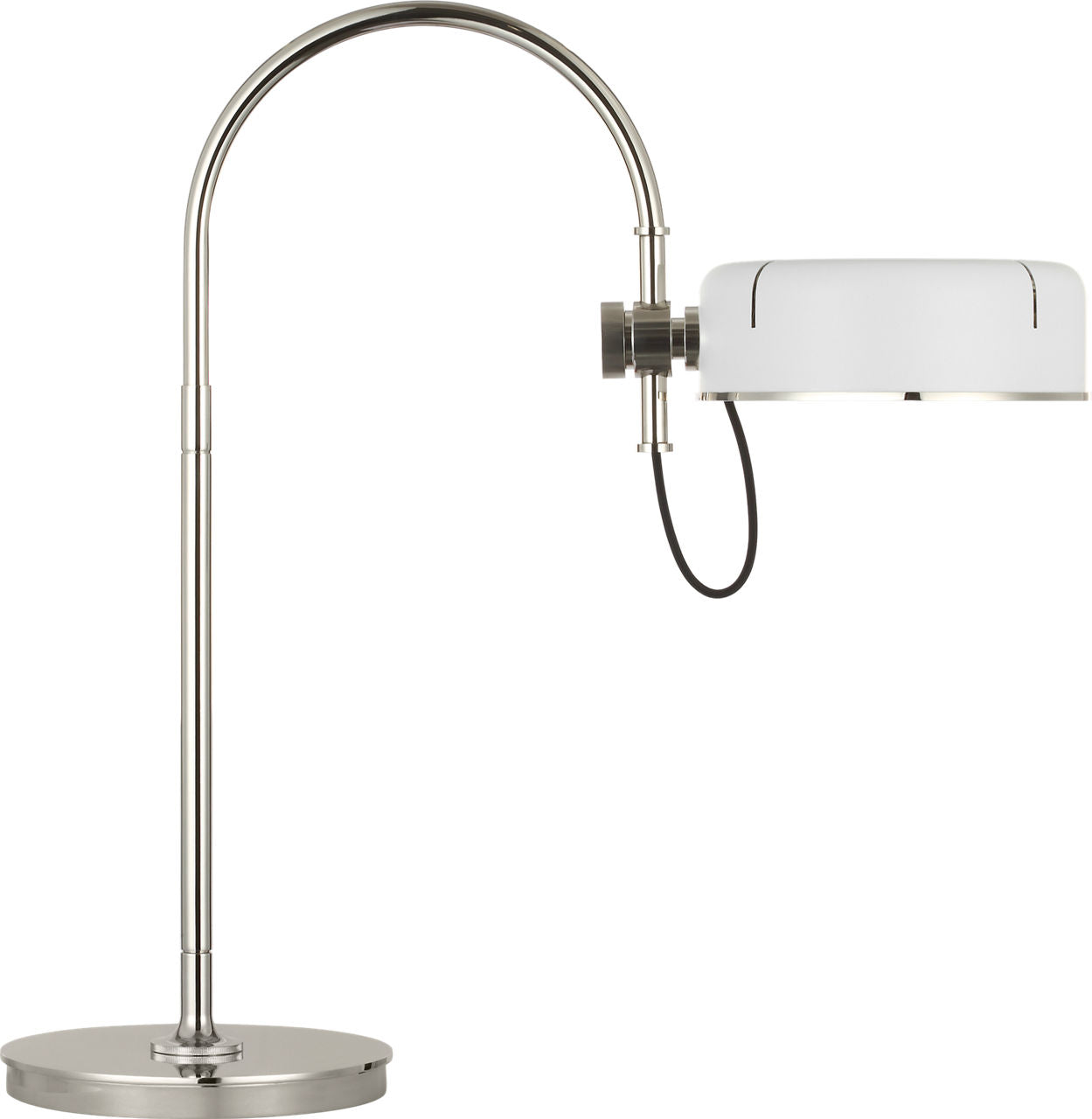 Oso 25" Arc Table Lamp | Polished Nickel | Matte White Shade