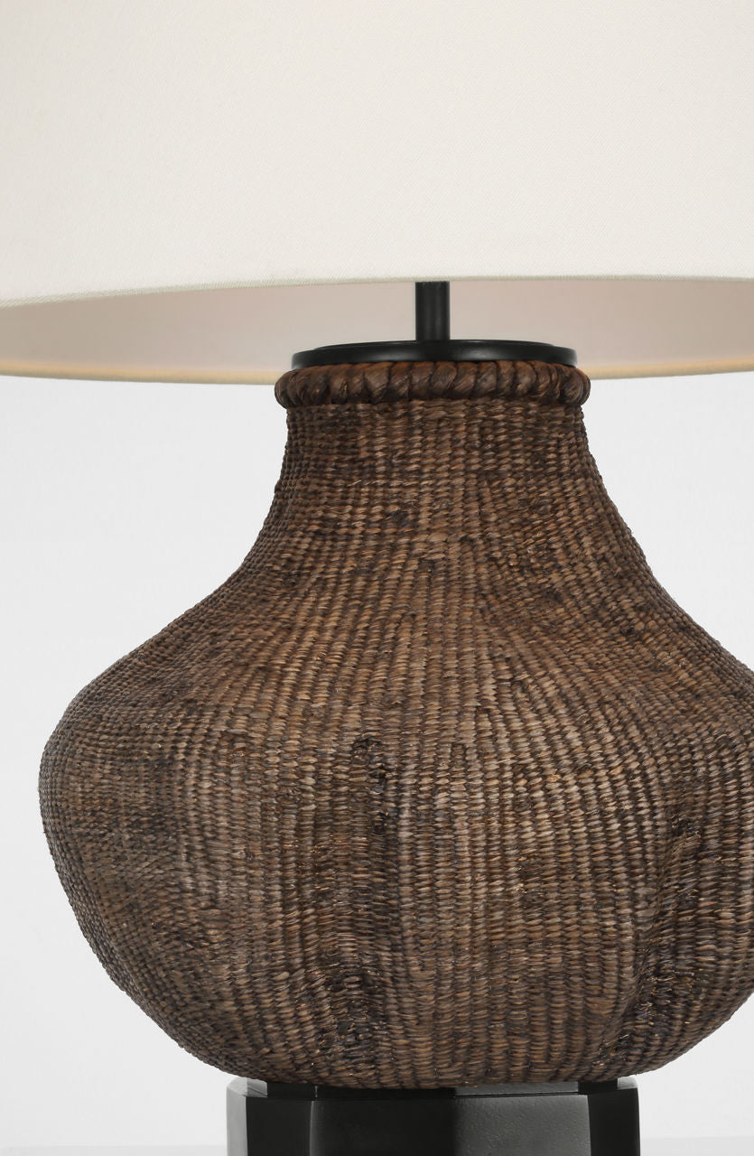 Tahiti 25" Table Lamp | Smoke | Linen Shade
