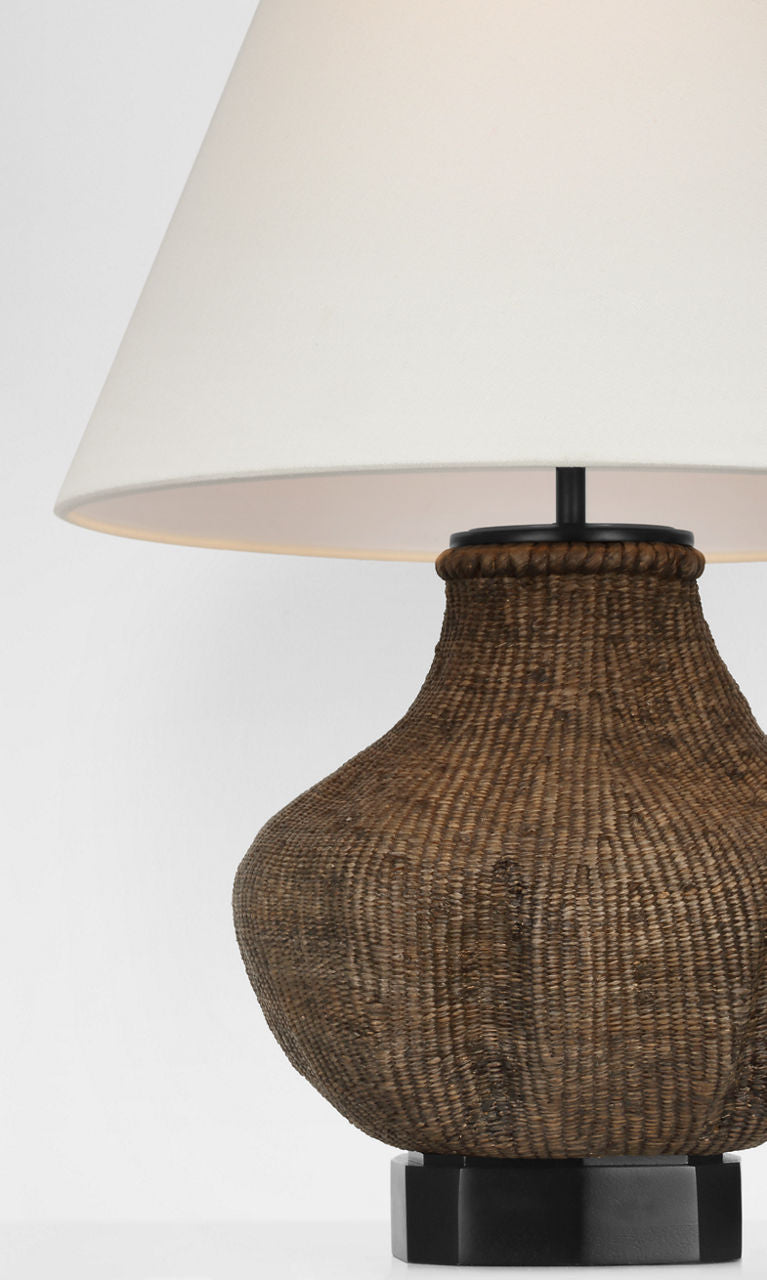 Tahiti 25" Table Lamp | Smoke | Linen Shade