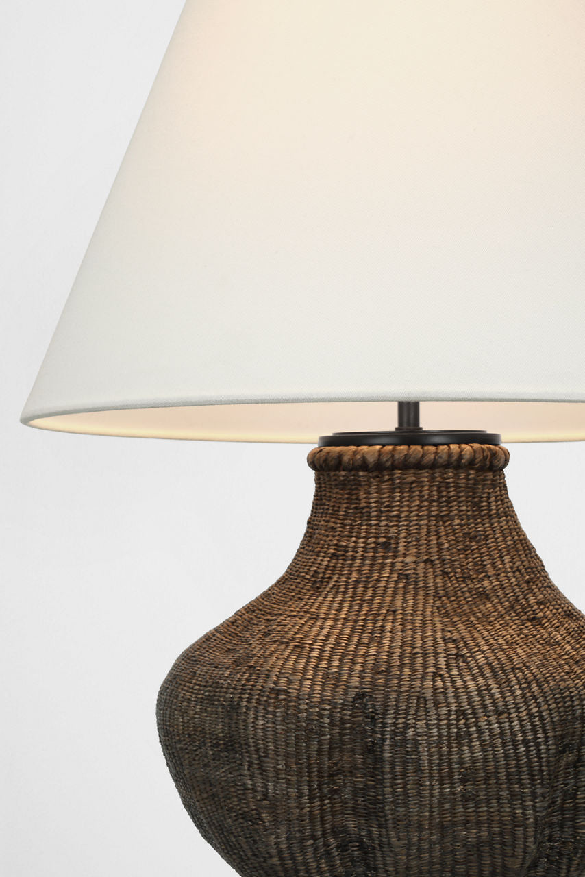 Tahiti 25" Table Lamp | Smoke | Linen Shade