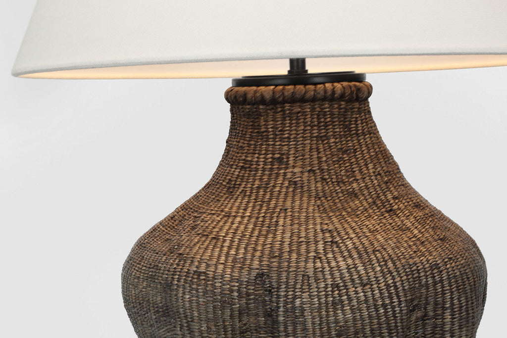 Tahiti 25" Table Lamp | Smoke | Linen Shade