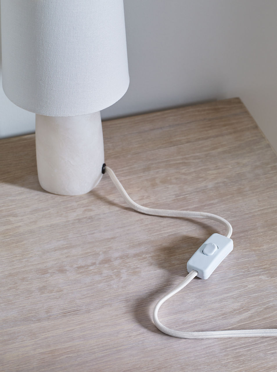 Jinny Medium Table Lamp | Alabaster | Linen Shade