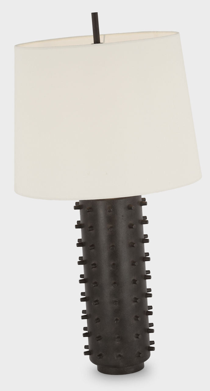Biarritz Medium Table Lamp | Garden Bronze | Linen Shade