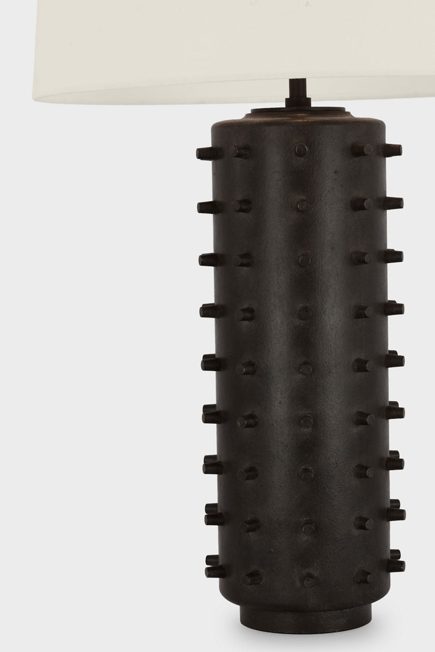 Biarritz Medium Table Lamp | Garden Bronze | Linen Shade