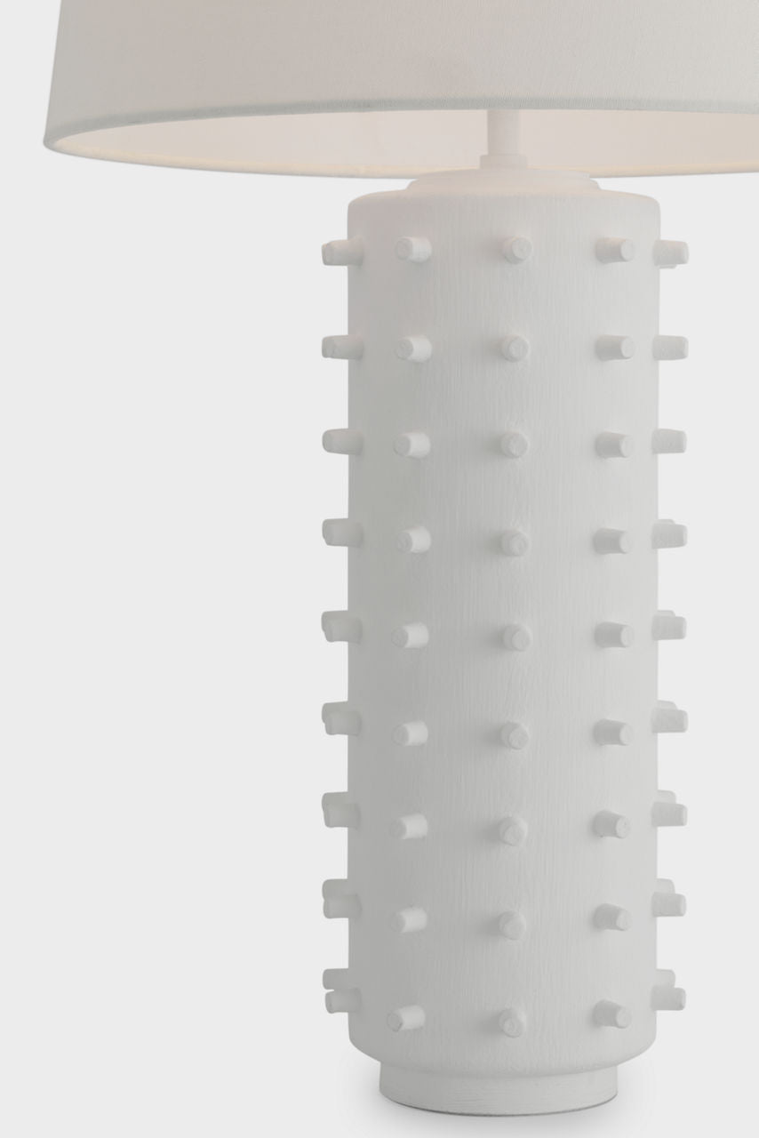 Biarritz Medium Table Lamp | Plaster White | Linen Shade