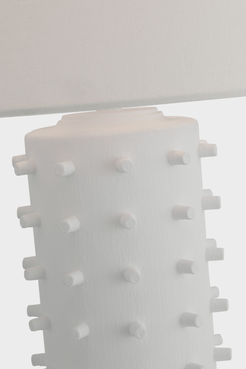 Biarritz Medium Table Lamp | Plaster White | Linen Shade