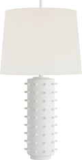Biarritz Medium Table Lamp | Plaster White | Linen Shade