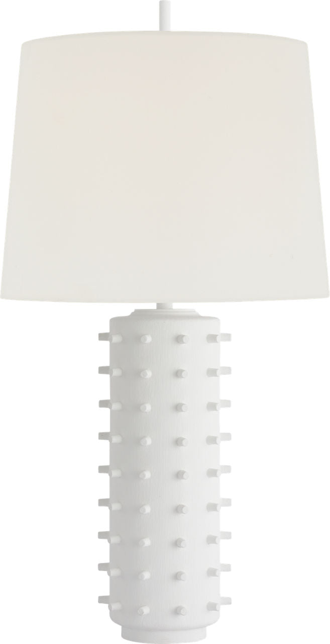 Biarritz Medium Table Lamp | Plaster White | Linen Shade